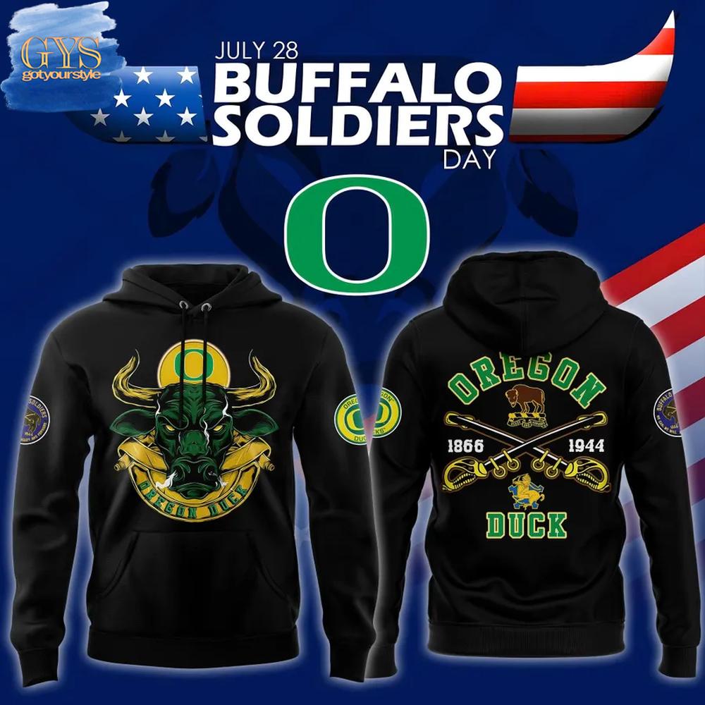 Oregon Ducks 2025 Buffalo Soldiers Day Hoodie