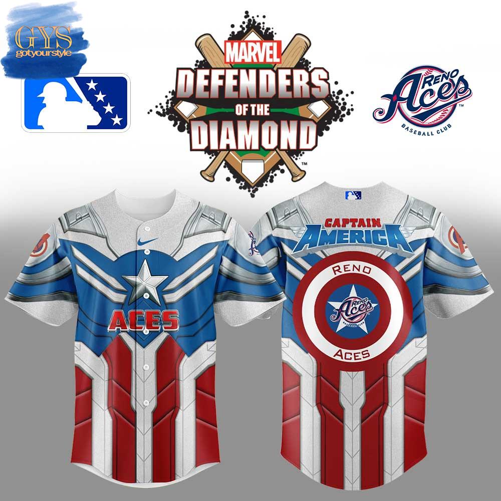 Reno Aces x Marvel Defenders Of The Diamond Baseball Jersey