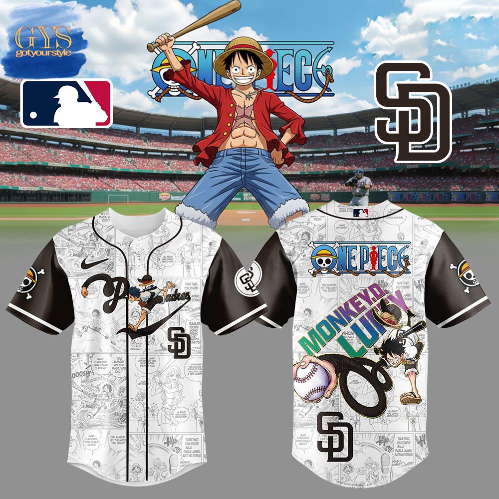 San Diego Padres One Piece Straw Hat Luffy Limited Edition Baseball Jersey
