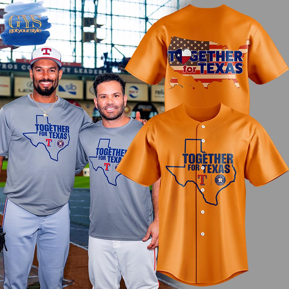 Together for Texas 2025 Limited Edition Orange Baseball Jersey